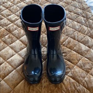Short Hunter Gloss rain Boots - Black